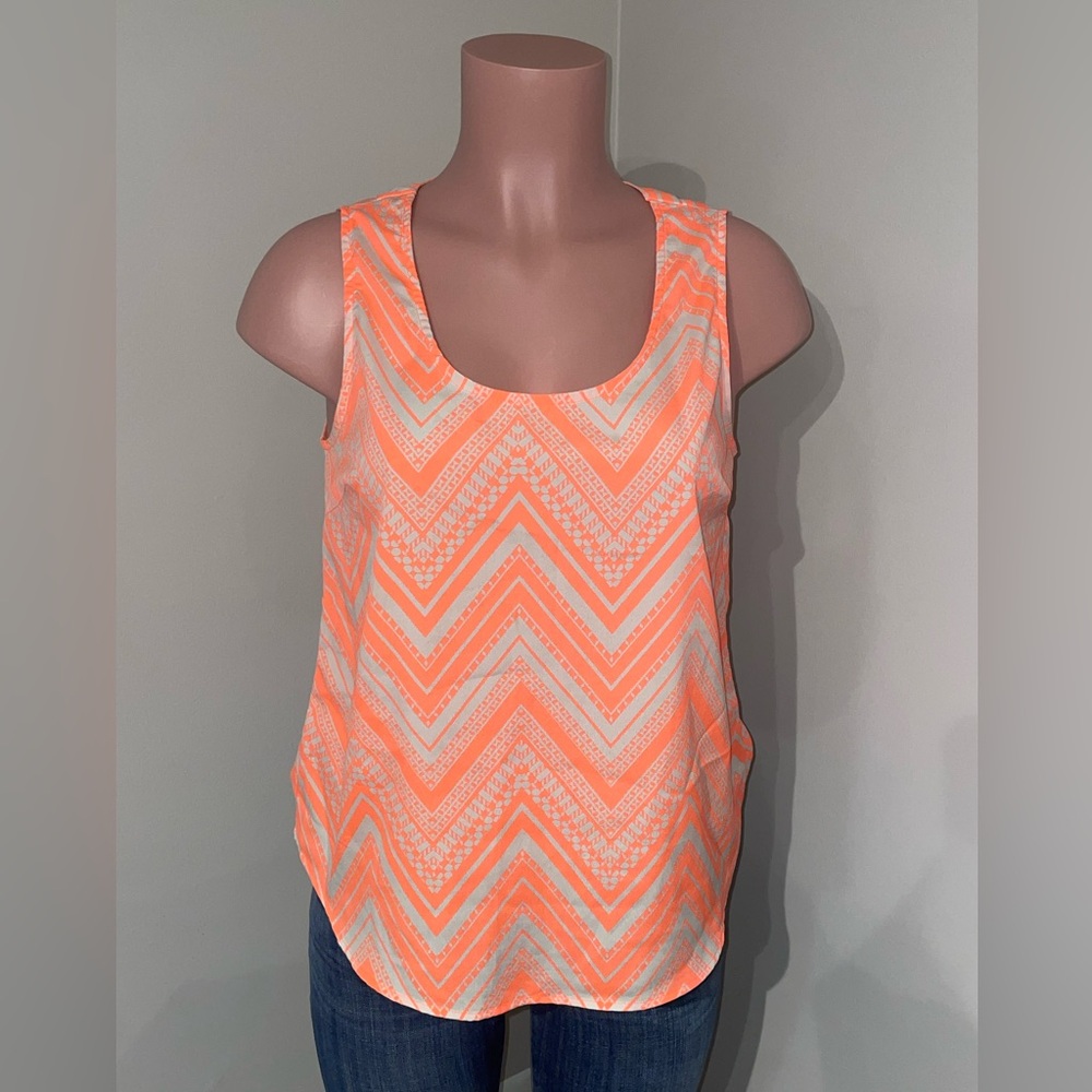Skies Are Blue Tank Top. Orange Neon